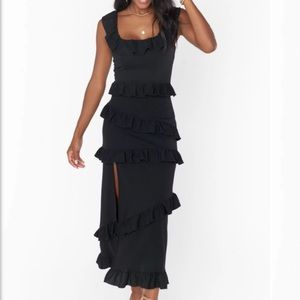 Show me Your Mumu Dress Greta Dress Black Stretch XS